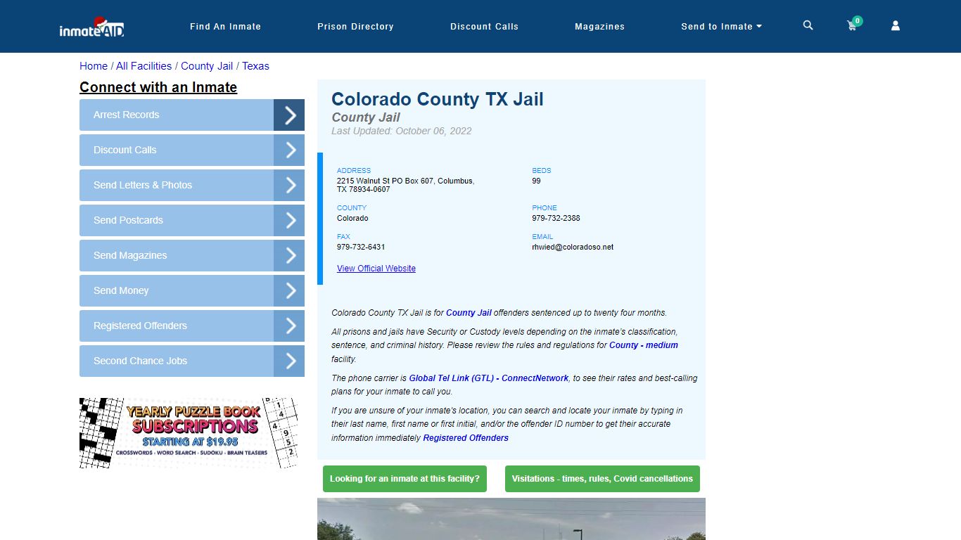 Colorado County TX Jail - Inmate Locator - Columbus, TX